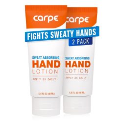 Carpe Sweat Absorbing Hand Lotion (Pack of 2). A dermatologist-recommended. non-irritating. smooth lotion that helps stop hand sweat. great for hyperhidrosis or excessive sweat (Original Eucalyptus)